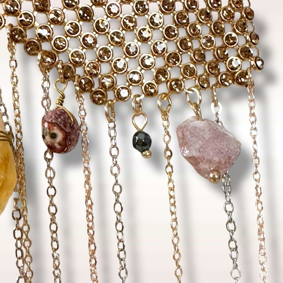 Free People Ariana Ost No Halo Body Chain NWT Necklace Fringe Bohemian Crystal - Picture 10 of 17